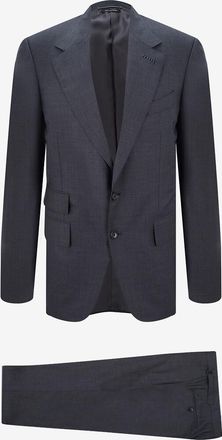 Tom Ford Melierter Anzug aus Wolle und Seide Shelton Overcheck