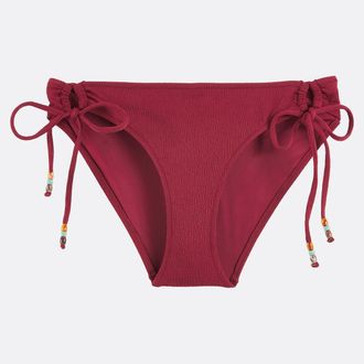 La Redoute Collections Bikinibroekje met striklinten, van structuurstof