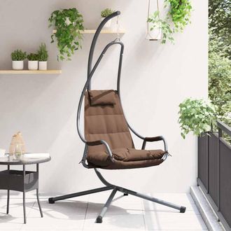 vidaXL Vidaxl - Sedia Uovo Sospesa Caff&egrave; 94 X 107 X 196.5 Cm Acciaio