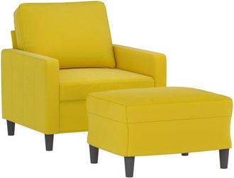 vidaXL Sill&oacute;n Con Taburete Terciopelo Amarillo 60 Cm Vidaxl
