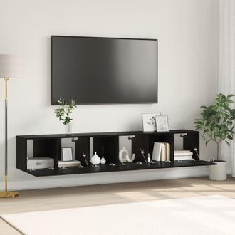 Berkfield Home TV Cabinet Set Black Oak Engineered wood Medium TV Cabinet