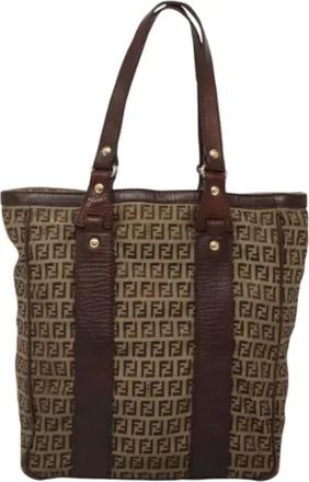 Fendi Pre-owned Canvas fendi-bags - Dames - Vintage Shopper - Bruin - ONE Size - Leer - Vintage