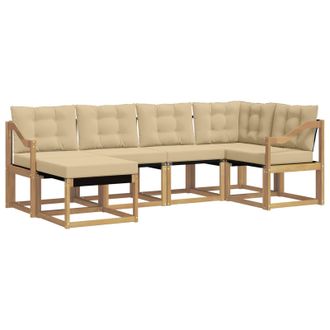 vidaXL Conjunto De Sof&aacute;s De Exterior Con Coj&iacute;n 6 Pcs Y Beige Vidaxl