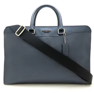 Coach Navy Leather Briefcase (Pre-Owned)