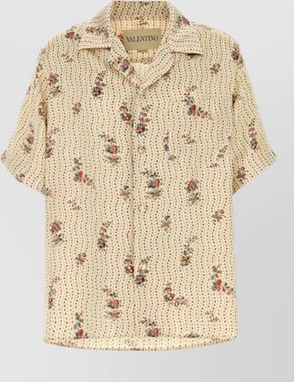 Valentino Garavani Valentino - silk floral print short-sleeve bowling shirt