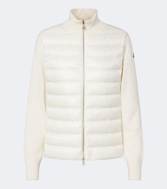 Moncler Down-paneled virgin wool cardigan
