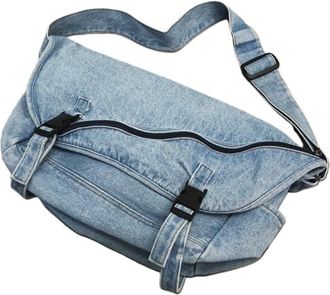 Generic Denim Messenger Bag, Unisex Multifunctional Crossbody Bag, Suitable for College Students, Fashionable Cargo Bag