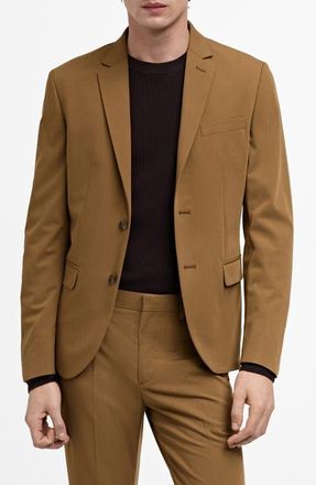 Mango Superslim Fit Stretch Sport Coat in Ochre at Nordstrom, Size 40