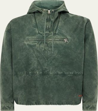 J.W.Anderson Mens Cotton Garment-Dyed Hooded Jacket