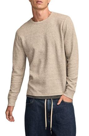 Lucky Brand Duofold Textured Long Sleeve Cotton T-Shirt in Oatmeal at Nordstrom, Size Xx-Large