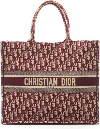 Dior Bordeaux Canvas Tote Bag (Pre-Owned)