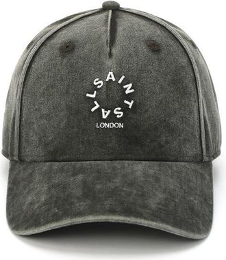 AllSaints Mini Tierra Wash Adjustable Cotton Twill Baseball Cap in Washed Black at Nordstrom