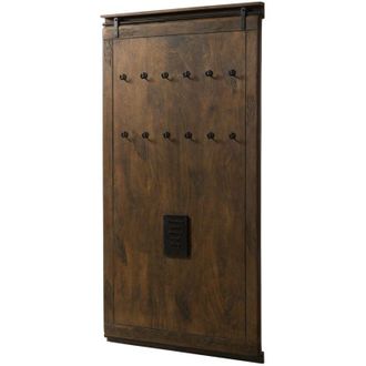 Massivmoebel24 Wandgarderobe Mango 100x8x190 braun lackiert railway 4008