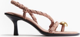 H&M Hohe Sandaletten aus Veloursleder - Orange