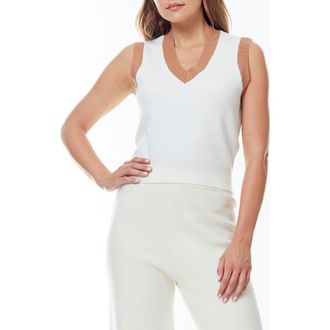 By Design Ann Crop Sweater Vest in Antique White/Chipmunk at Nordstrom Rack, Size Small