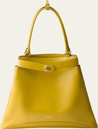 Prada Etude Buckle Leather Shoulder Bag