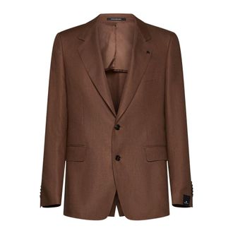 Tagliatore Blazers, male, Brown, Size: XL Stylish Jackets with 4 Buttons
