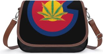 Generic Colorado State Weed Flag Womens Crossbody Bag Fashion Shoulder Handbags Message Tote Bag with Adjustable Strap