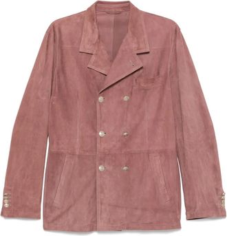 Eleventy Giacca in pelle scamosciata - Viola