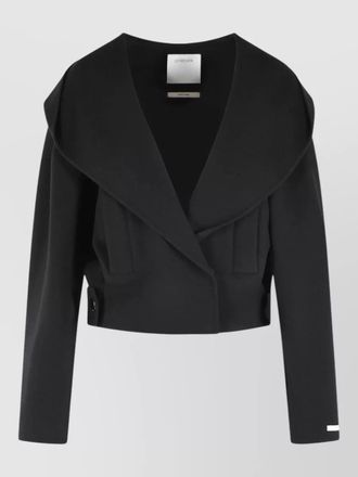 Sportmax idoneo cropped hooded virgin wool jacket