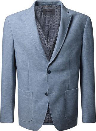 Pierre Cardin Sakko PIERRE CARDIN, Herren, Gr. 46, skyway, Web, Obermaterial: 88% Polyester, 12% Elasthan, meliert, gerade h&uuml;ftbedeckend, tiefer V-Ausschnitt, Sakko