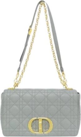Dior Pre-owned Caro Calf Shoulder Bag - Dames - Vintage Schoudertas - Grijs - ONE Size - Leer - Vintage