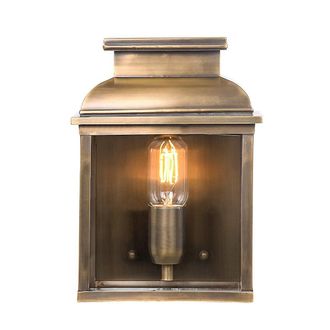 Netlighting Old Bailey 1 Light Outdoor Wall Lantern Light Brass IP44 E27 in Yellow