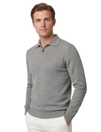 Profuomo Polo lange mouwen Profuomo Grijs wol gebreid