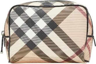 Burberry Pre-owned Clutches, female, Beige, Size: ONE SIZE Pre-owned Leather pouches