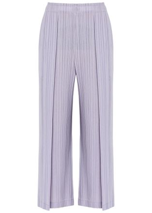 Pleats Please Issey Miyake Pleated Wide-leg Woven Trousers - Light Purple - 5