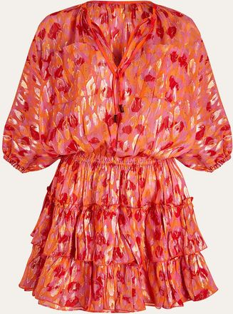 Vilebrequin Abstract Leopard Printed Silk Mini Dress