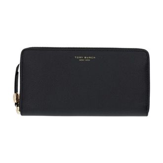 Tory Burch Accessoires, Dames, Zwart, ONE Size, Leer, Romy Zip Continental Portemonnee