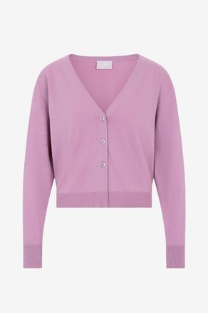 Hemisphere Feiner gekn&ouml;pfter Merinowollcardigan mit V-Ausschnitt