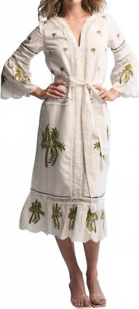 Guadalupe Design Womens Tania Palm Dress In White
