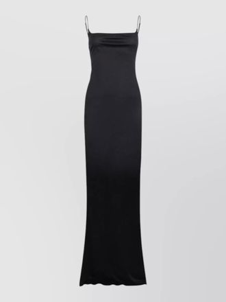 Dsquared2 square neckline maxi dress spaghetti straps slit