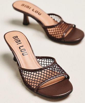 Bibi Lou Mesh Open-Toe Mule Heels