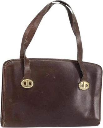 Dior Pre-owned Shoulder Bags, female, Brown, Size: ONE SIZE Pre-owned Vintage Leather Shoulder Bag