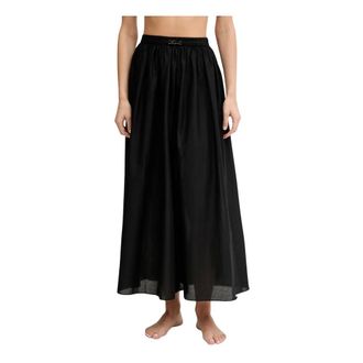 Karl Lagerfeld Rokken, Dames, Zwart, M, Katoen, K/Signature Beach Maxi Rok