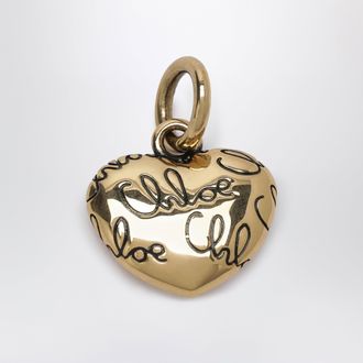 Chlo&eacute; Alphabet heart logo charm in brass, gold