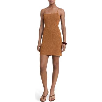 Mango Metallic Knit Body-Con Sweater Dress in Copper at Nordstrom Rack, Size 2