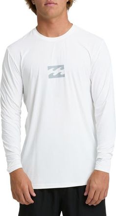 Billabong All Day Wave Graphic Long Sleeve UPF 50+ Surf T-Shirt in White at Nordstrom, Size Medium
