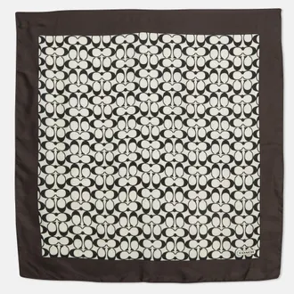 Coach Monochrome Monogram Silk Square Scarf