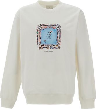 Dr&ocirc;le de Monsieur Cream Boxer Ring Cotton Sweatshirt