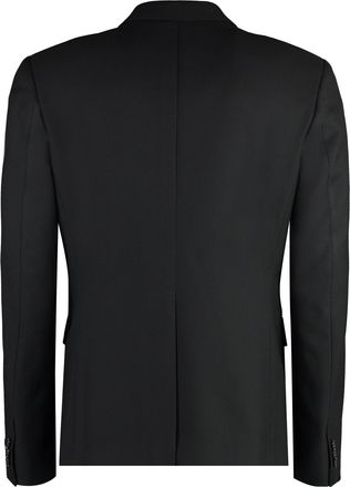 Versace Mens Double-Breasted Wool Blazer Black Virgin Suit & Dinner Jackets