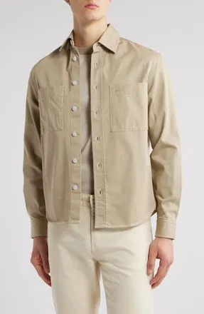 BOSS Owen Cotton Twill Button-Up Shirt Jacket in Lt Bge at Nordstrom Rack, Size X-Large