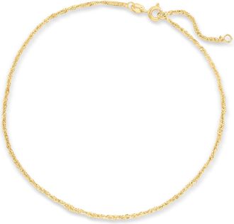 Canaria Canaria 1.5mm 10kt Yellow Gold Singapore Chain Anklet