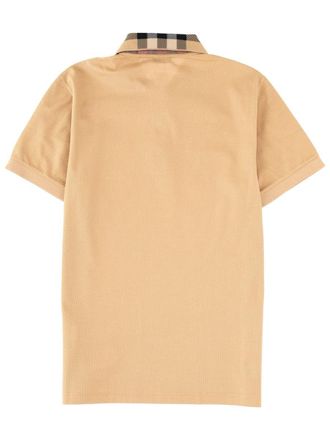 Burberry Check Collar Polo Shirt - Beige