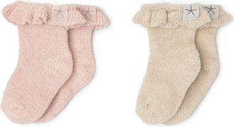 Barefoot Dreams Butterfly Sock Set in Stone-Dusty Rose at Nordstrom Rack