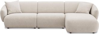 Castlery Auburn Chaise Sectional Sofa Right Facing Customized, (Performance Boucle) Cream, Spill Resistant, Modular for Sofas by Castlery