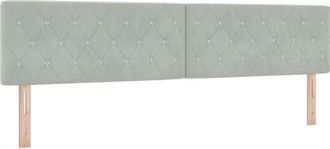 vidaXL Cabecero De Terciopelo Argyle Gris Claro 200 Cm Terciopelo Vidaxl